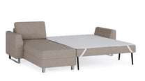 Schlafsofa von Bruno – 140 cm, in Glory Taupe, Metallfüße
