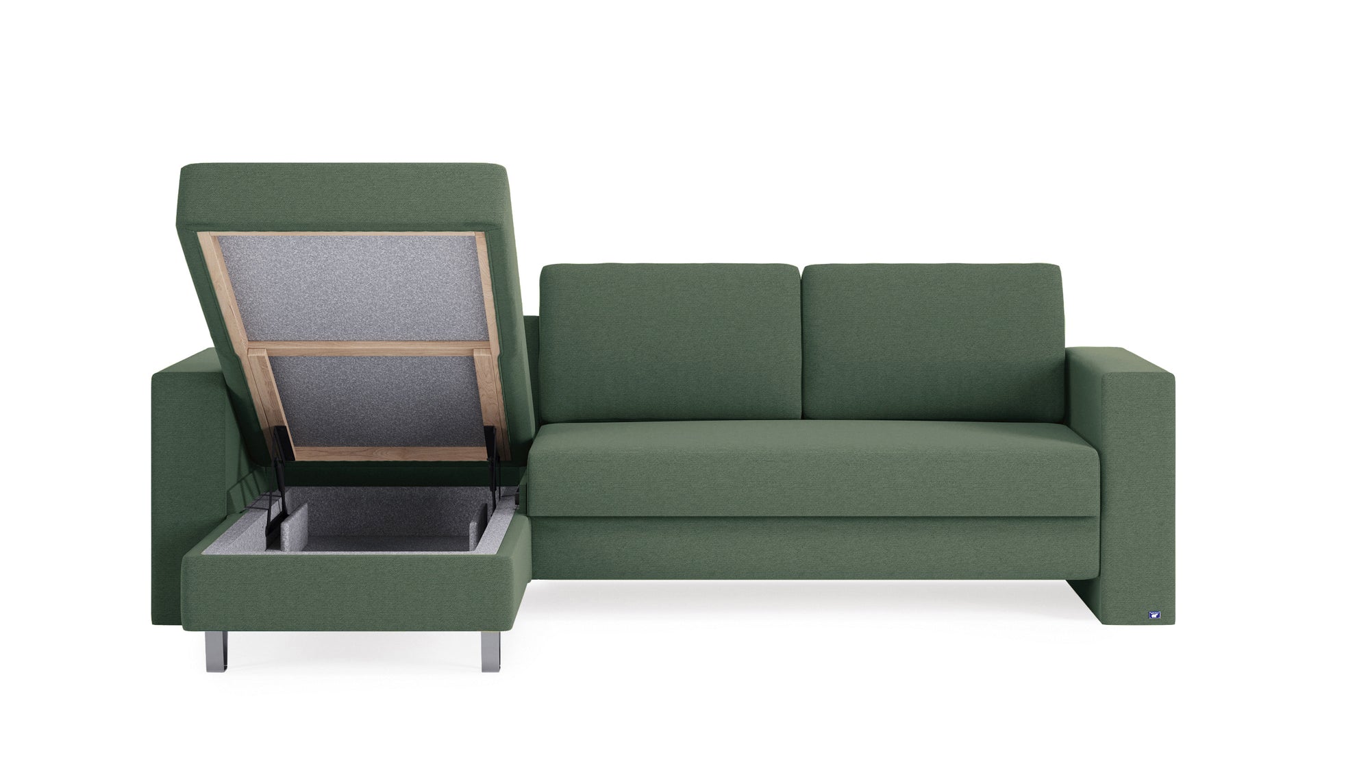 Schlafsofa von Bruno – 140 cm, in Grün