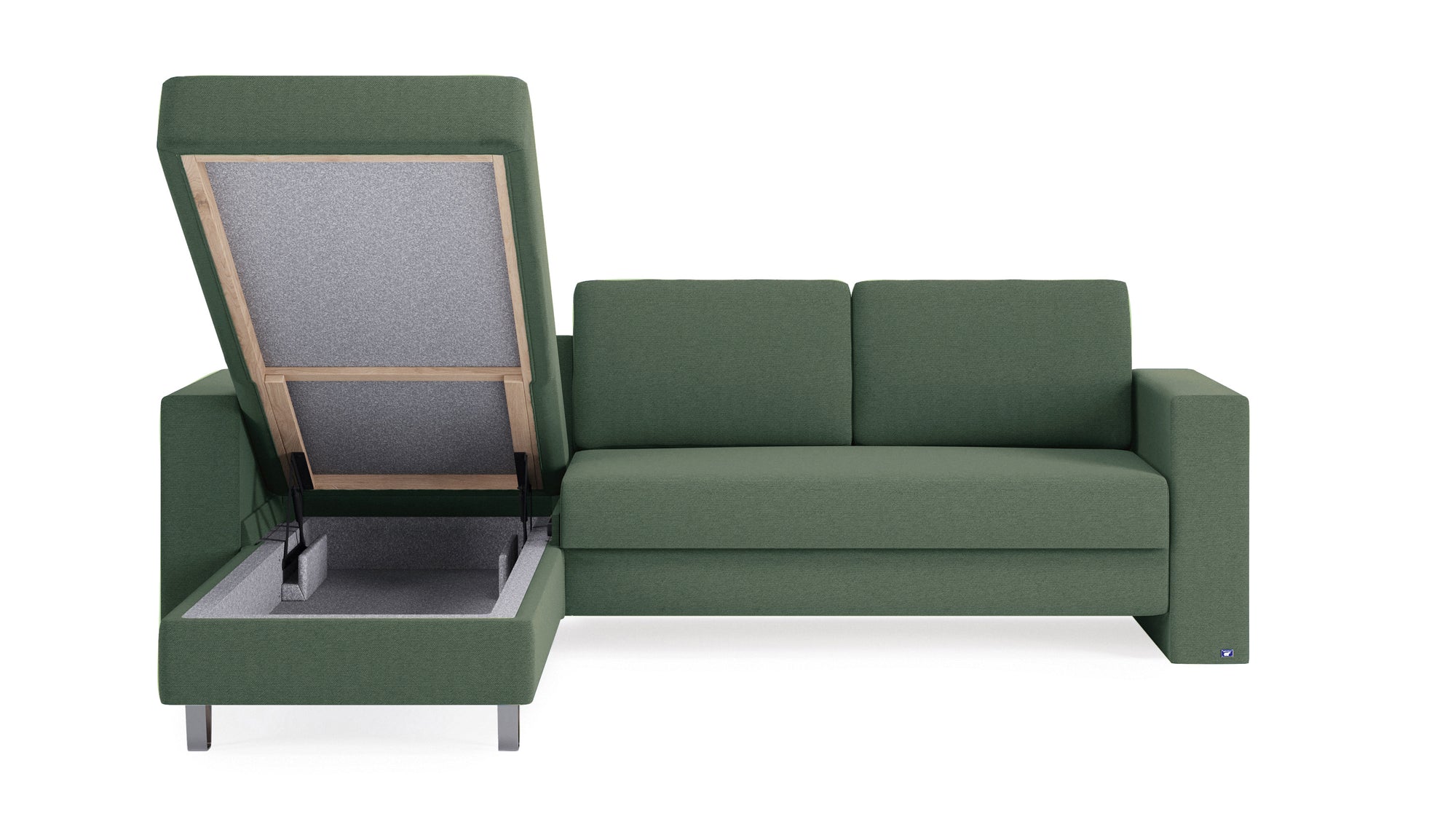 Schlafsofa von Bruno – 140 cm, in Grün