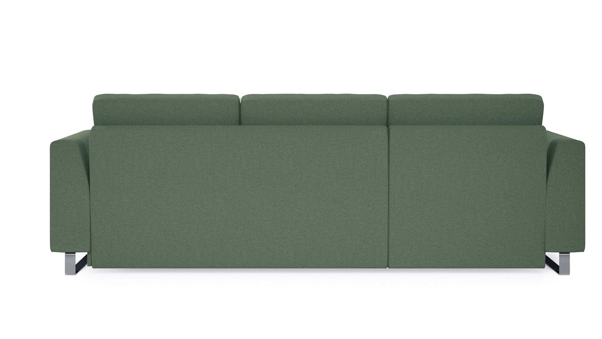 Schlafsofa von Bruno – 140 cm, in Grün, Metallfüße