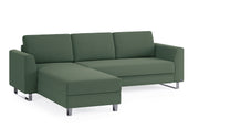 Schlafsofa von Bruno – 140 cm, in Grün, Metallfüße