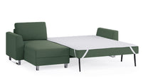 Schlafsofa von Bruno – 140 cm, in Grün, Metallfüße
