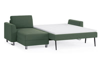 Schlafsofa von Bruno – 140 cm, in Grün, Metallfüße