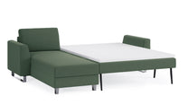 Schlafsofa von Bruno – 140 cm, in Grün, Metallfüße