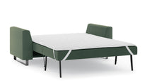 Schlafsofa von Bruno – 140 cm, in Grün, Metallfüße