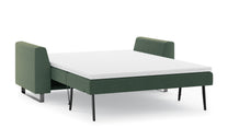 Schlafsofa von Bruno – 140 cm, in Grün, Metallfüße