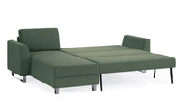 Schlafsofa von Bruno – 140 cm, in Grün, Metallfüße