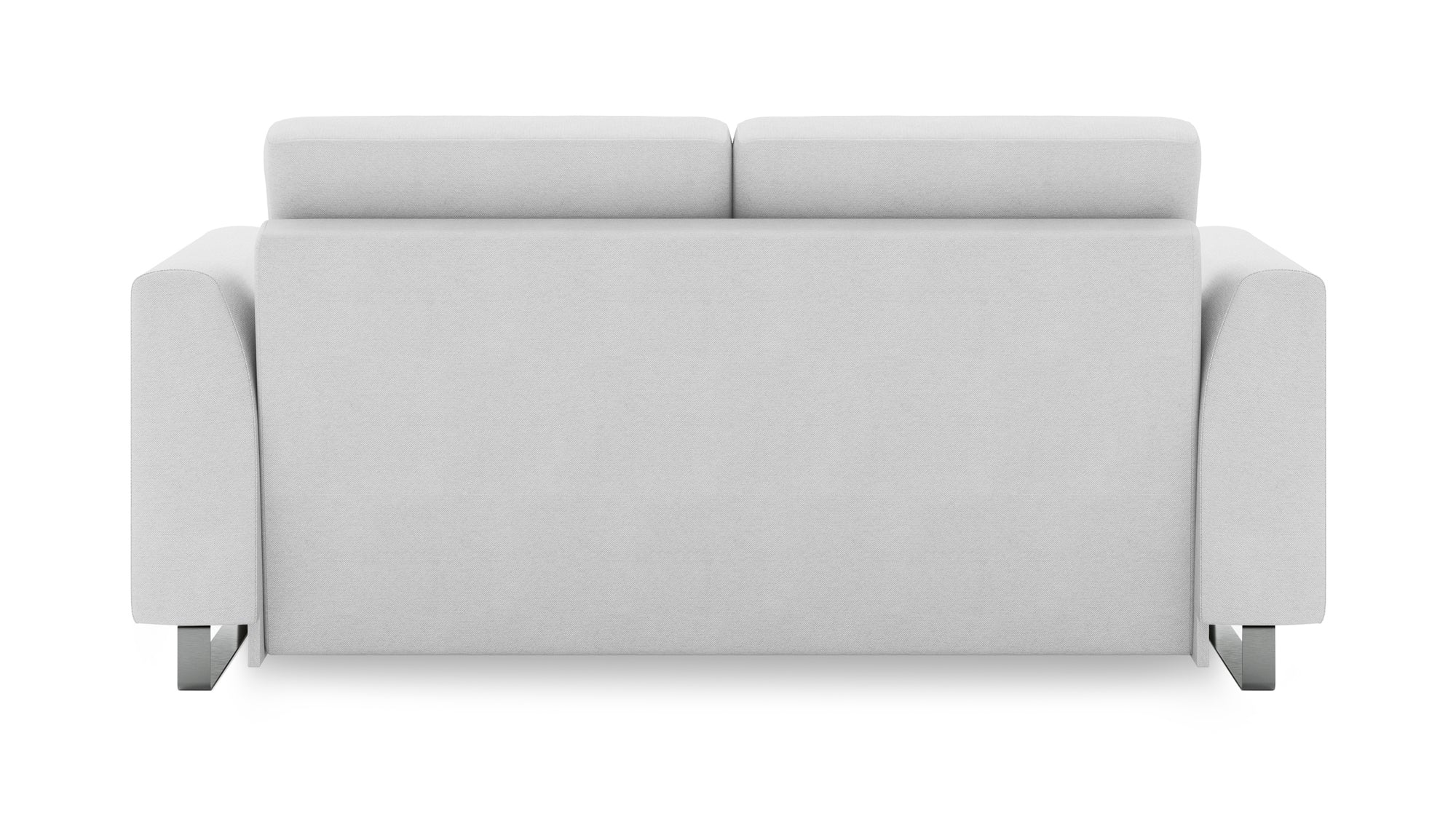 Schlafsofa von Bruno – 140 cm, in Hellgrau, Metallfüße