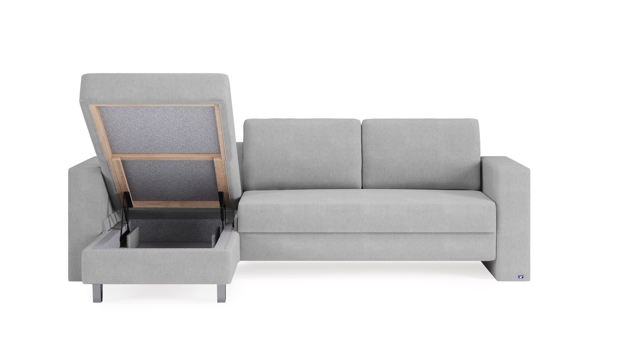 Schlafsofa von Bruno – 140 cm, in Hellgrau