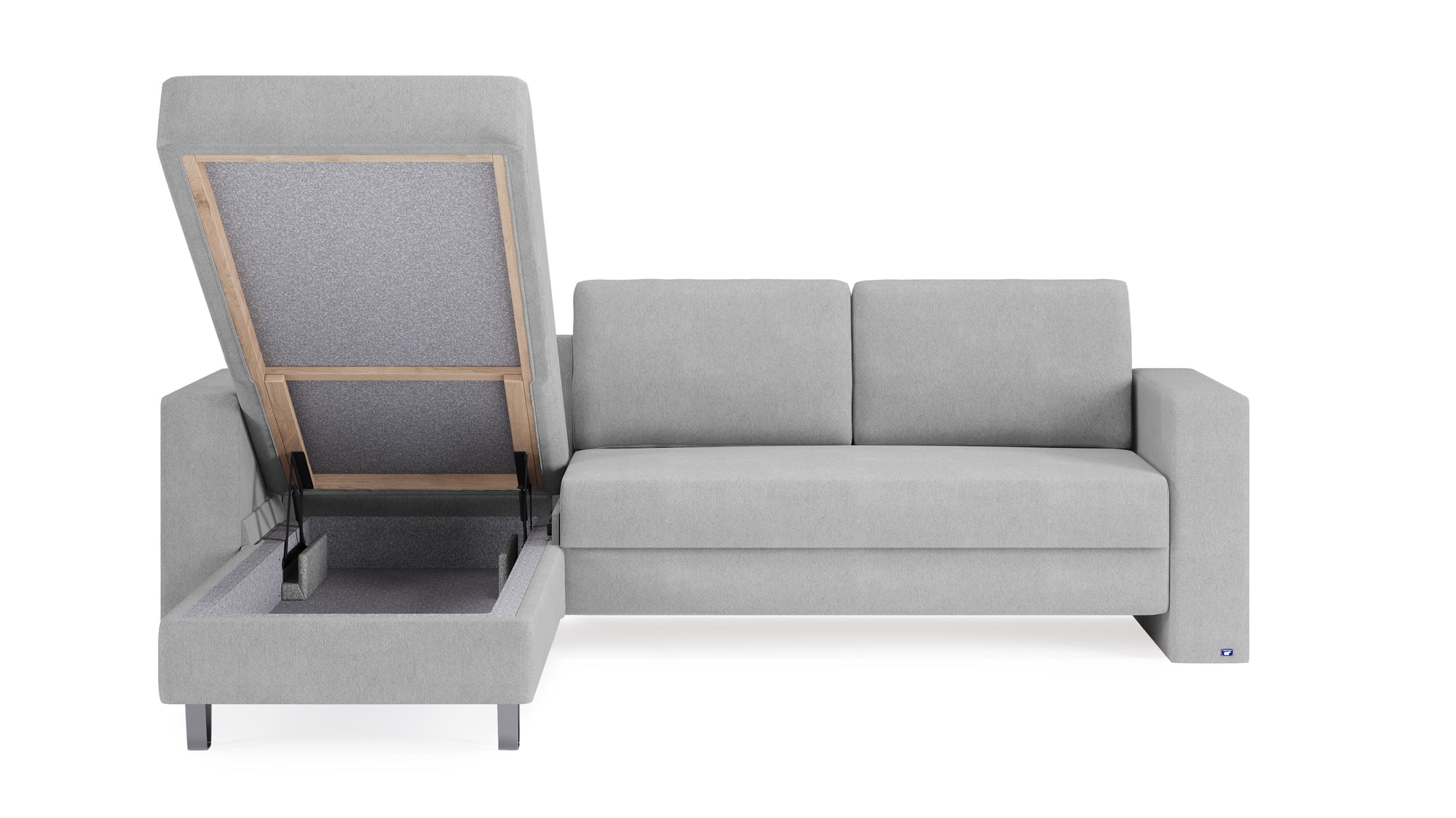 Schlafsofa von Bruno – 140 cm, in Hellgrau