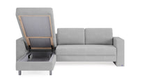 Schlafsofa von Bruno – 140 cm, in Hellgrau