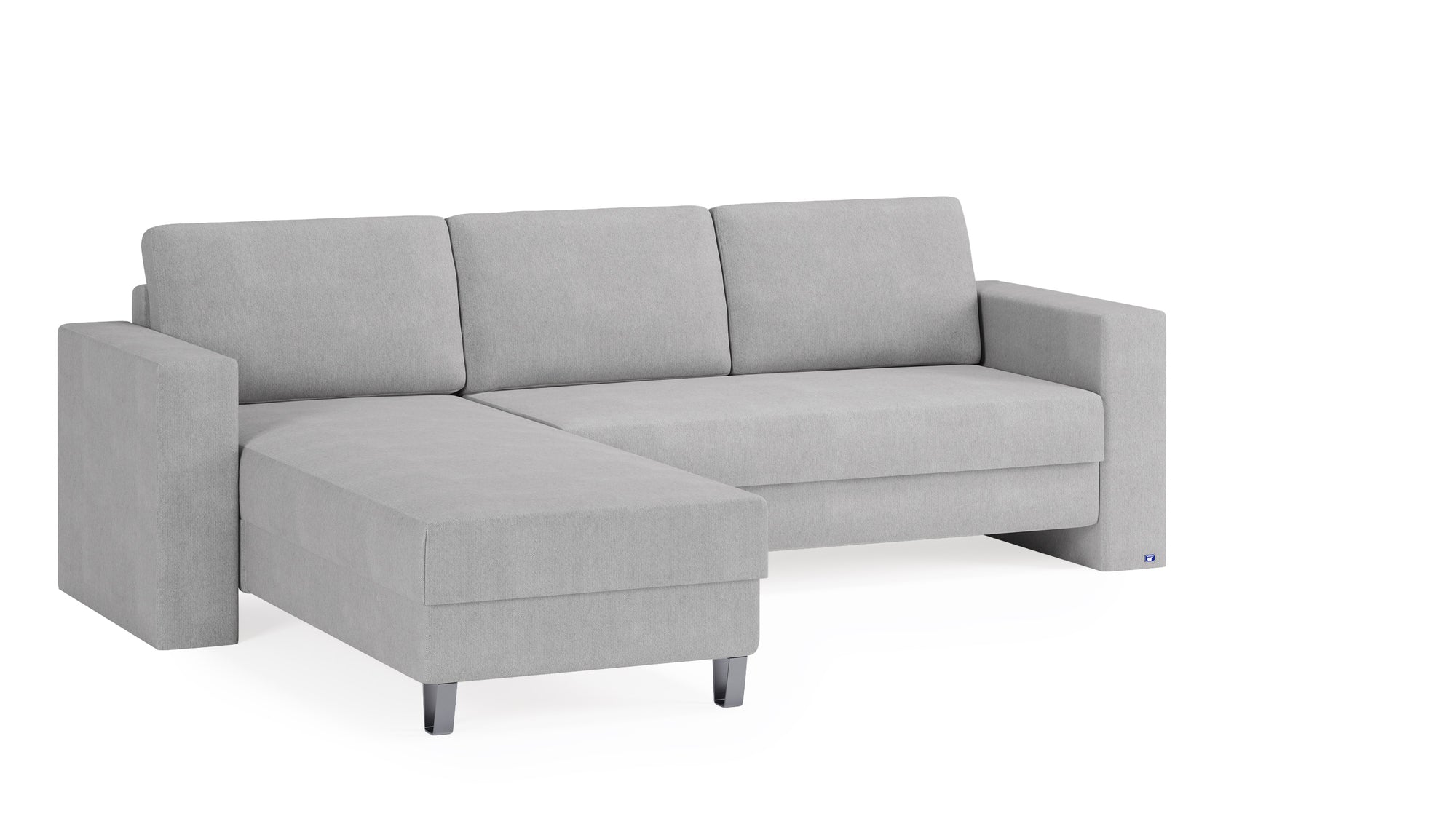 Schlafsofa von Bruno – 140 cm, in Hellgrau