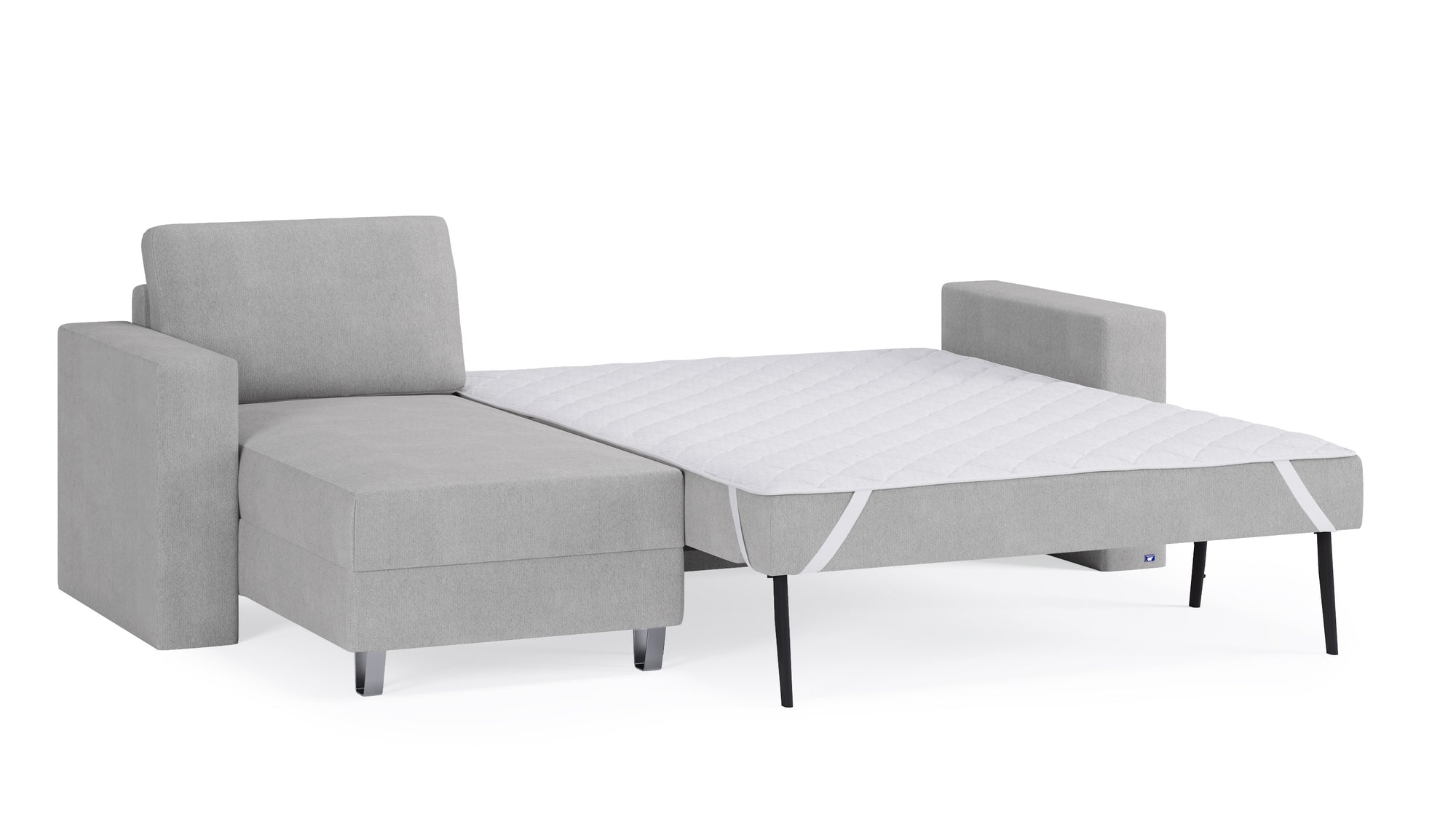 Schlafsofa von Bruno – 140 cm, in Hellgrau