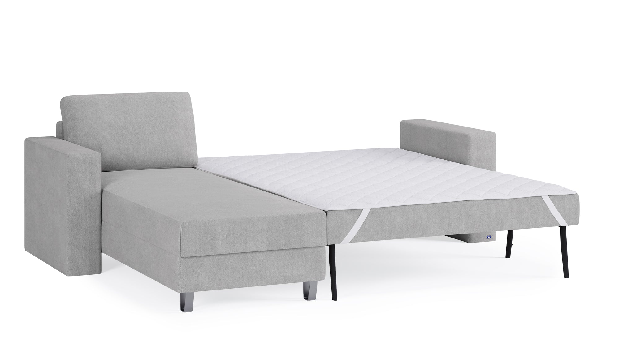 Schlafsofa von Bruno – 140 cm, in Hellgrau