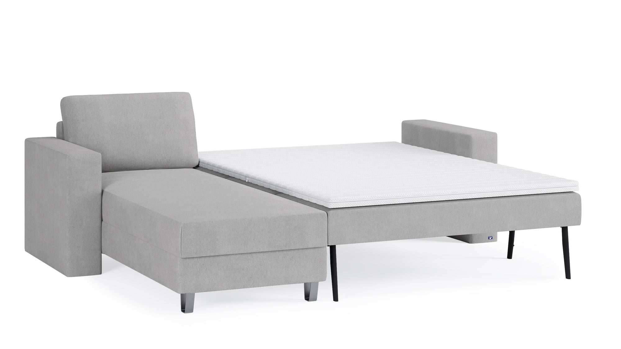 Schlafsofa von Bruno – 140 cm, in Hellgrau