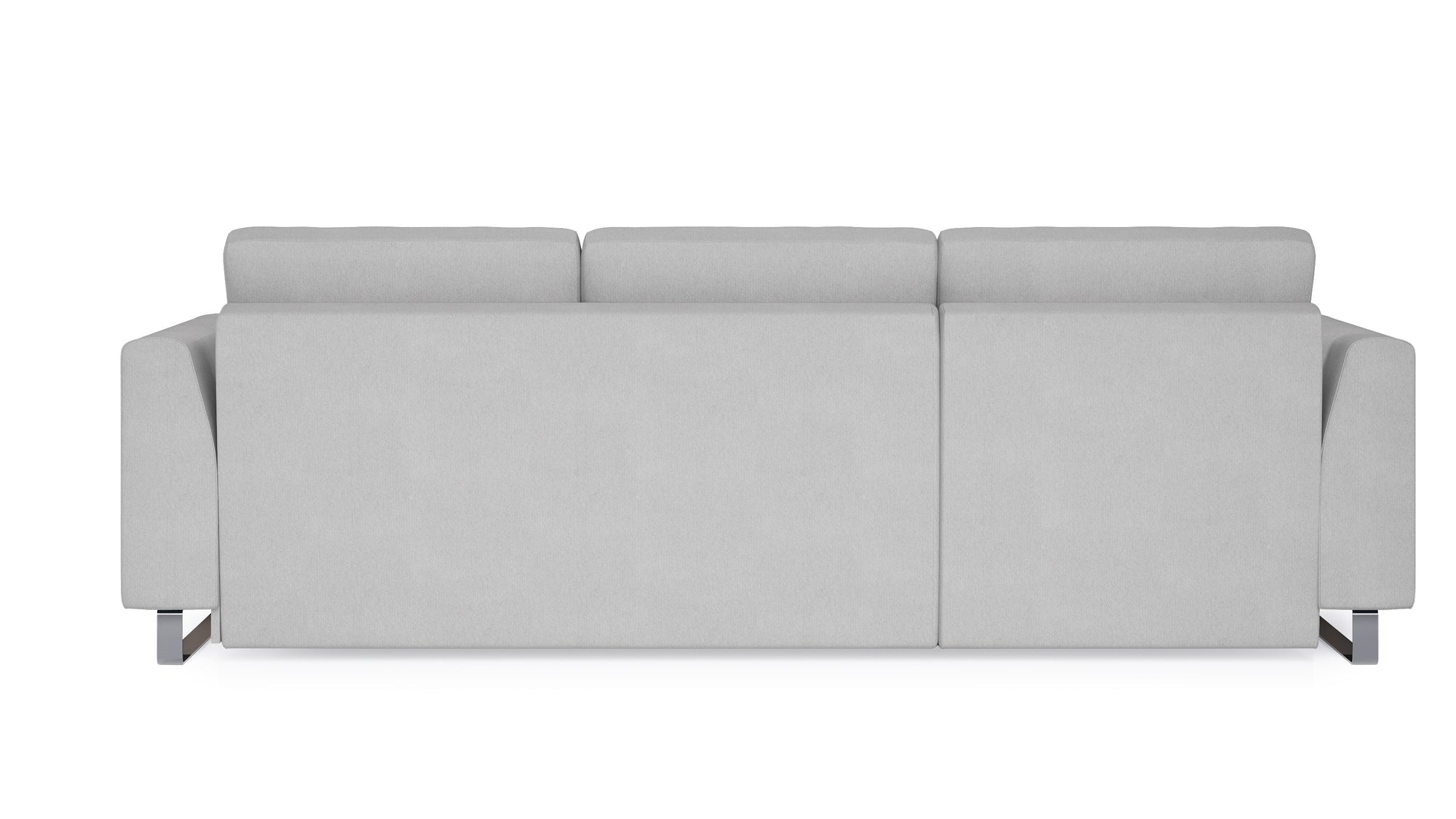 Schlafsofa von Bruno – 140 cm, in Hellgrau, Metallfüße
