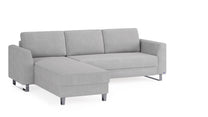 Schlafsofa von Bruno – 140 cm, in Hellgrau, Metallfüße
