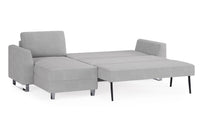 Schlafsofa von Bruno – 140 cm, in Hellgrau, Metallfüße