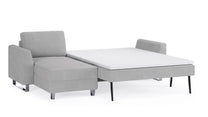 Schlafsofa von Bruno – 140 cm, in Hellgrau, Metallfüße
