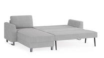 Schlafsofa von Bruno – 140 cm, in Hellgrau, Metallfüße