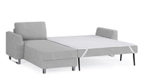Schlafsofa von Bruno – 140 cm, in Hellgrau, Metallfüße