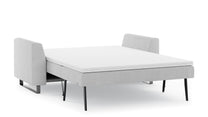 Schlafsofa von Bruno – 140 cm, in Hellgrau, Metallfüße