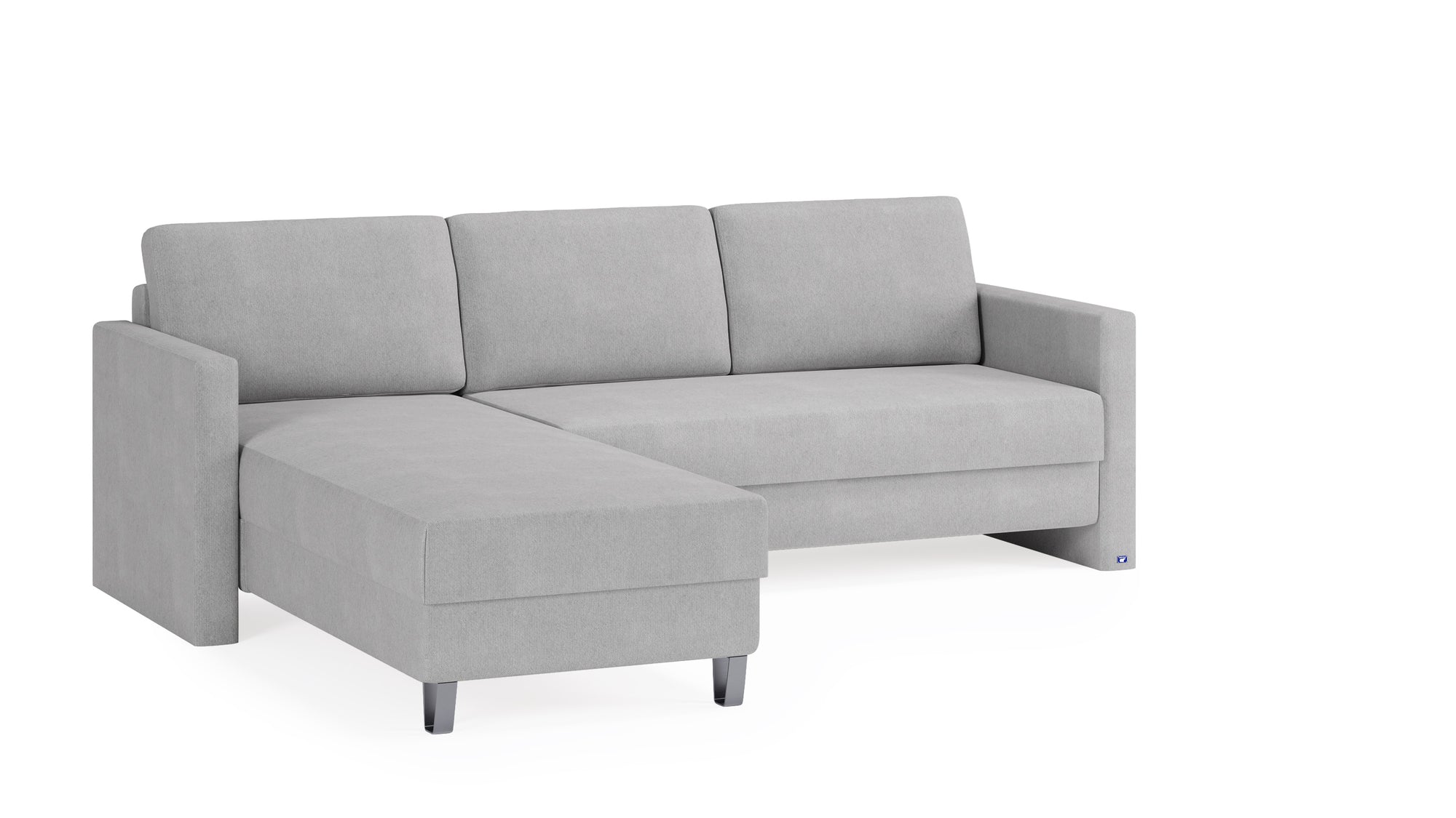 Schlafsofa von Bruno – 140 cm, in Hellgrau