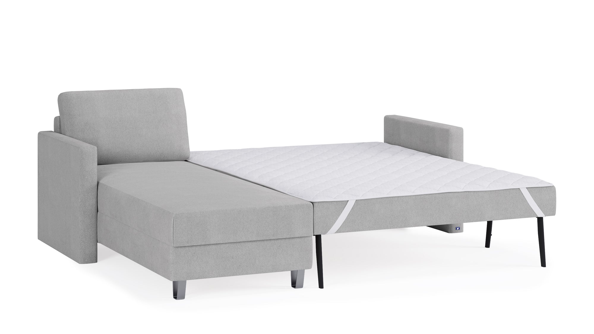 Schlafsofa von Bruno – 140 cm, in Hellgrau