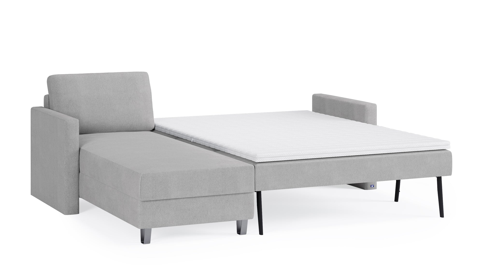 Schlafsofa von Bruno – 140 cm, in Hellgrau