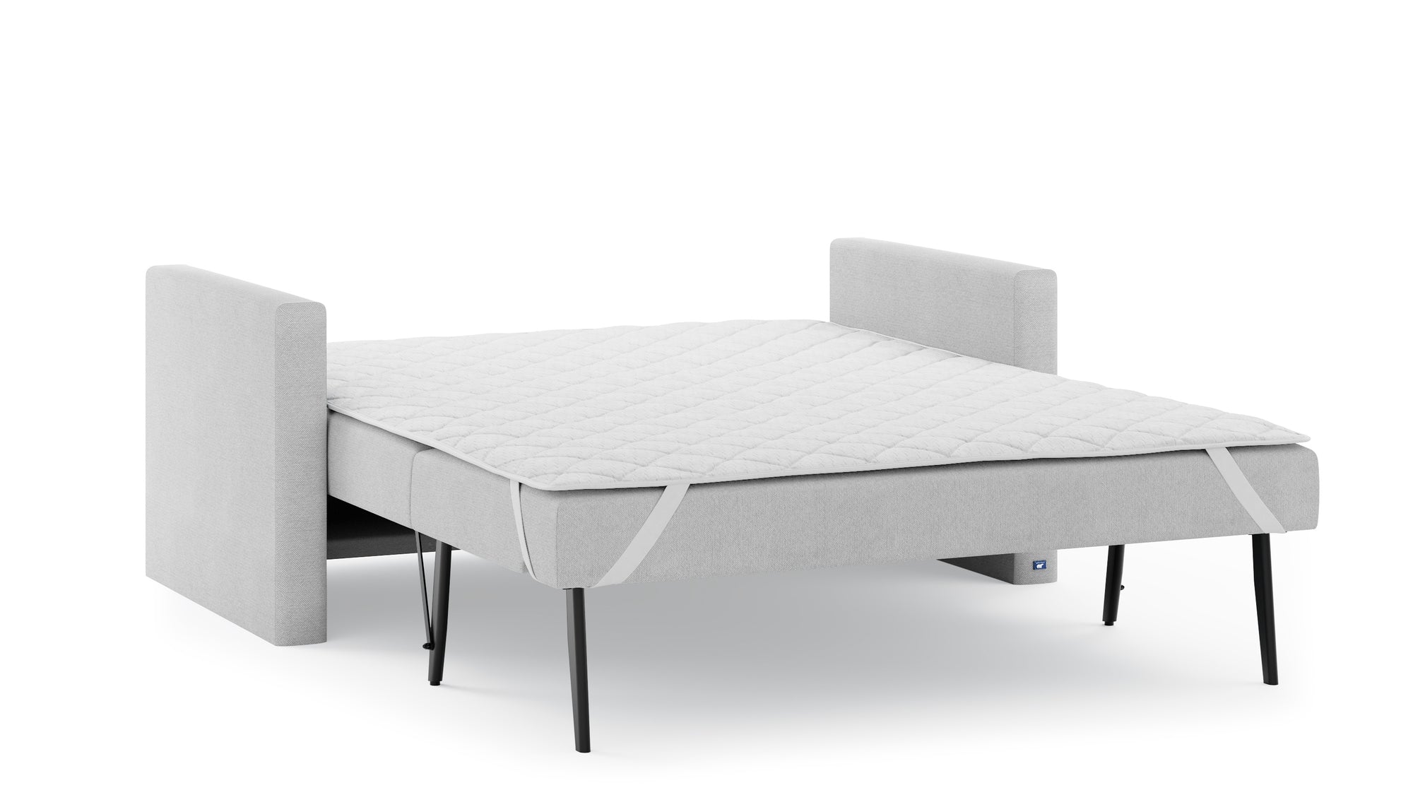 Schlafsofa von Bruno – 140 cm, in Hellgrau