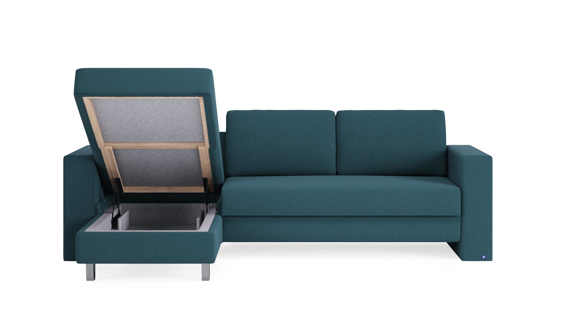 Schlafsofa von Bruno – 140 cm, in Türkis