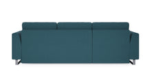 Schlafsofa von Bruno – 140 cm, in Türkis, Metallfüße