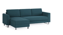 Schlafsofa von Bruno – 140 cm, in Türkis, Metallfüße