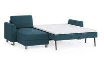Schlafsofa von Bruno – 140 cm, in Türkis, Metallfüße