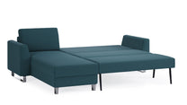 Schlafsofa von Bruno – 140 cm, in Türkis, Metallfüße