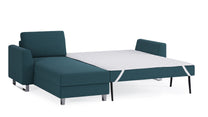 Schlafsofa von Bruno – 140 cm, in Türkis, Metallfüße