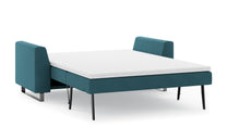 Schlafsofa von Bruno – 140 cm, in Türkis, Metallfüße