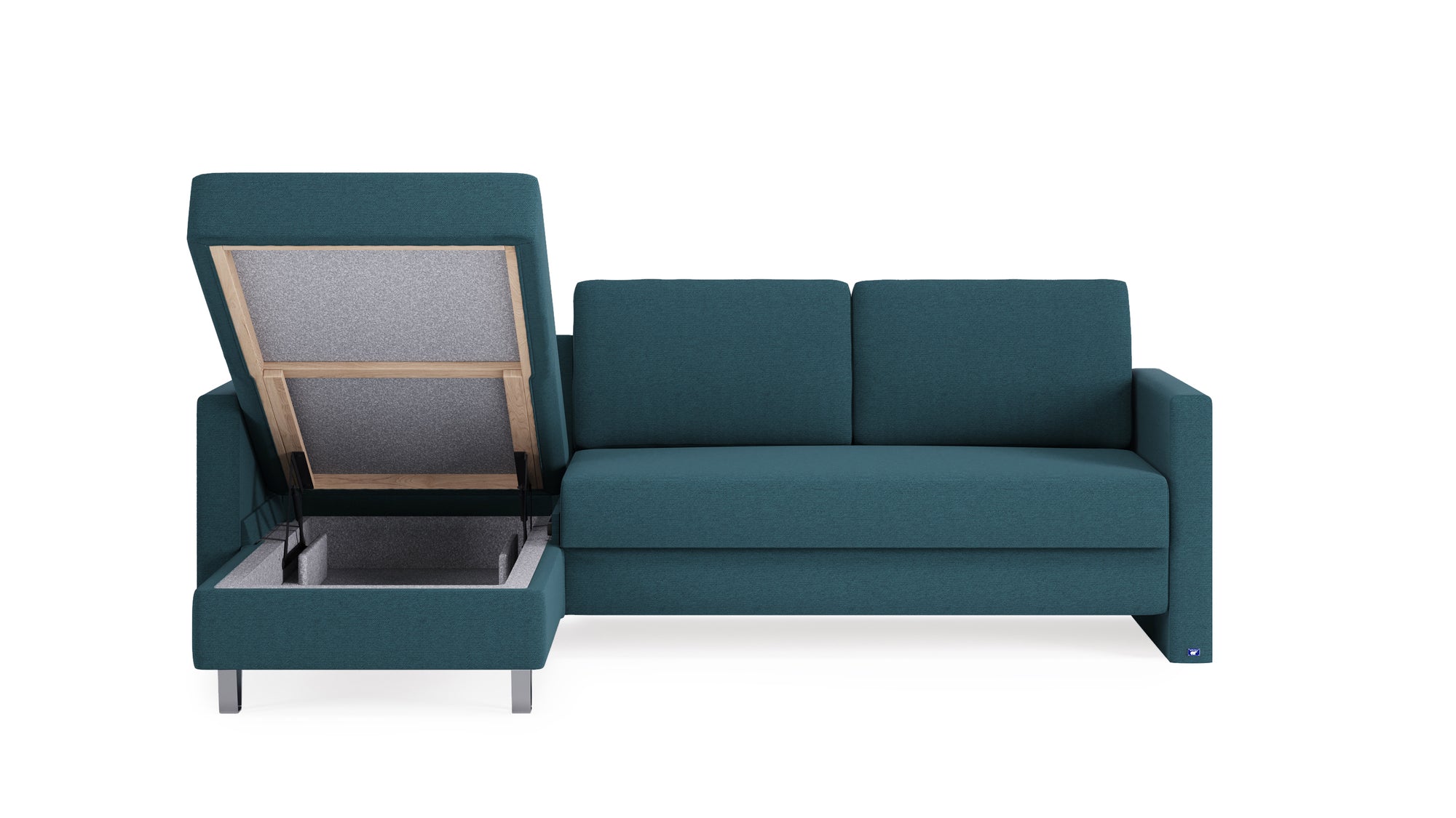 Schlafsofa von Bruno – 140 cm, in Türkis