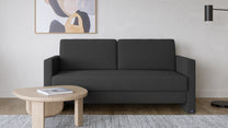Schlafsofa von Bruno – 140 cm, in Anthrazit, schmale Armlehnen