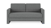 Schlafsofa von Bruno – 140 cm, in Dunkelgrau, schmale Armlehnen