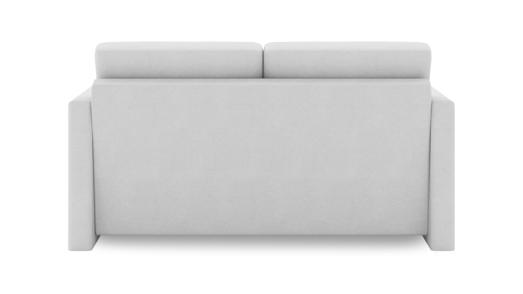 Schlafsofa von Bruno – 140 cm, in Hellgrau, schmale Armlehnen