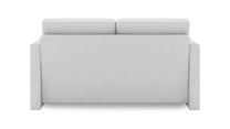 Schlafsofa von Bruno – 140 cm, in Hellgrau, schmale Armlehnen
