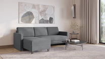 Schlafsofa von Bruno – 140 cm, in Dunkelgrau, schmale Armlehnen