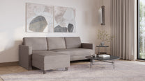 Schlafsofa von Bruno – 140 cm, in Glory Taupe, schmale Armlehnen