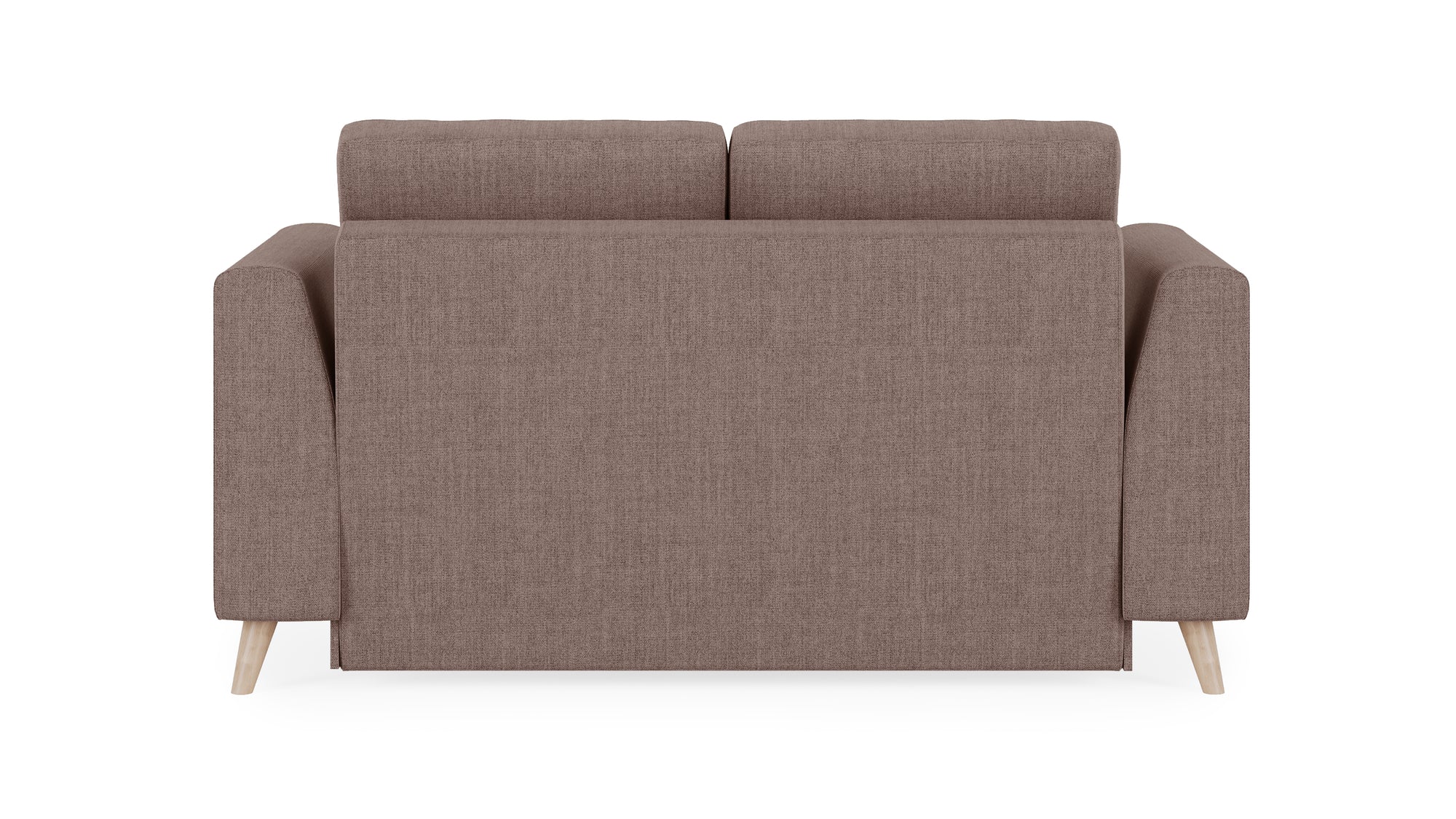 Schlafsofa von Bruno – 120 cm, in Braun, Klassik-Armlehnen, Holzfüße