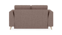 Schlafsofa von Bruno – 120 cm, in Braun, Klassik-Armlehnen, Holzfüße
