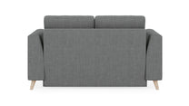Schlafsofa von Bruno – 120 cm, in Dunkelgrau, Klassik-Armlehnen, Holzfüße
