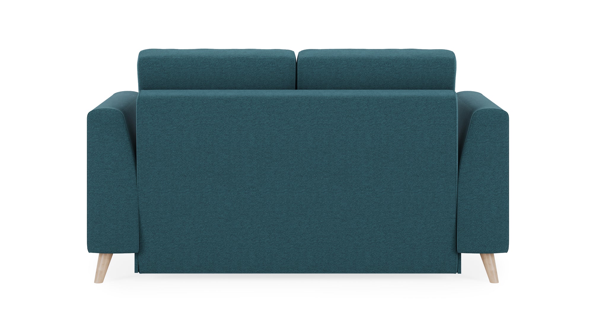 Schlafsofa von Bruno – 120 cm, in Türkis, Klassik-Armlehnen, Holzfüße