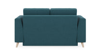 Schlafsofa von Bruno – 120 cm, in Türkis, Klassik-Armlehnen, Holzfüße