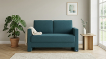 Schlafsofa von Bruno – 120 cm, in Türkis, schmale Armlehnen, Lifestyle-Ansicht